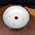 Round Crackle Bonsai Pot with Gloss Green Rim by Andy Arnault – No. AA-641