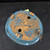 10" Handmade Oval Bonsai Pot by John Fazzino – Textured Turquoise with “Love” Symbol No. JF-036