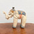 Painted Elephants Made From Albasia Wood