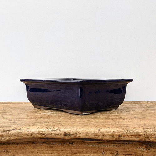 Blue Glazed Rectangular Bonsai Pot (No. 3013)