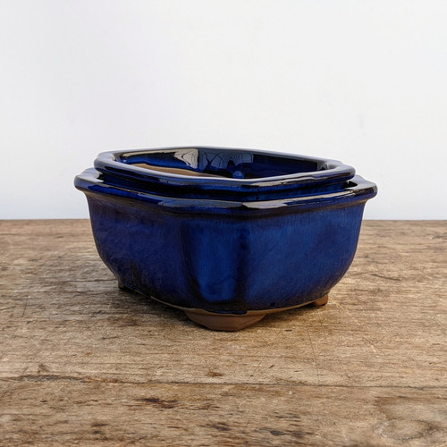 Namako Glazed Japanese Pot in Blue